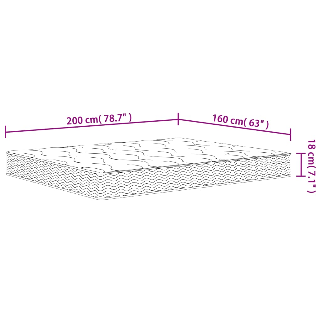 Materasso a Molle Bonnel Medio 160x200 cm - homemem39