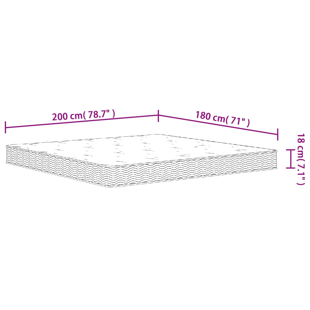 Materasso a Molle Bonnel Medio 180x200 cm - homemem39