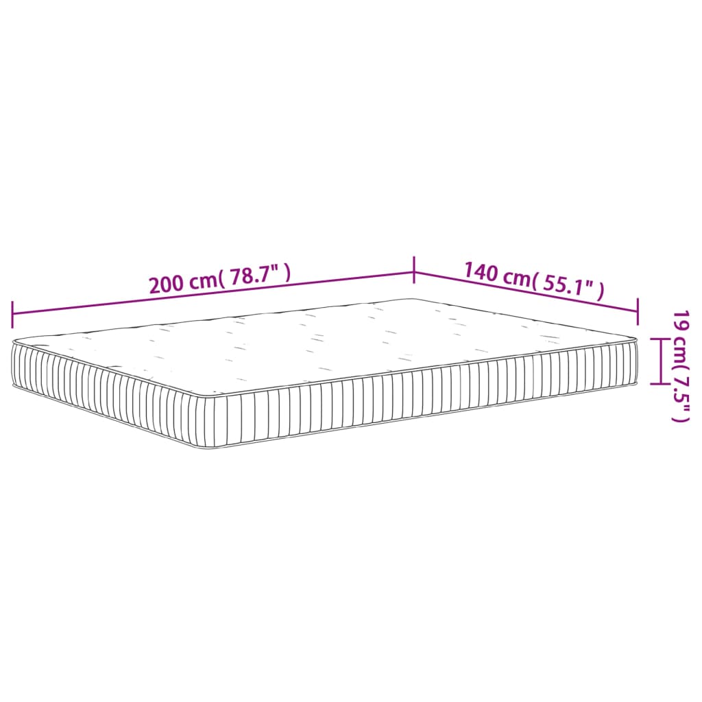 Materasso a Molle Insacchettate Medio 140x200 cm - homemem39