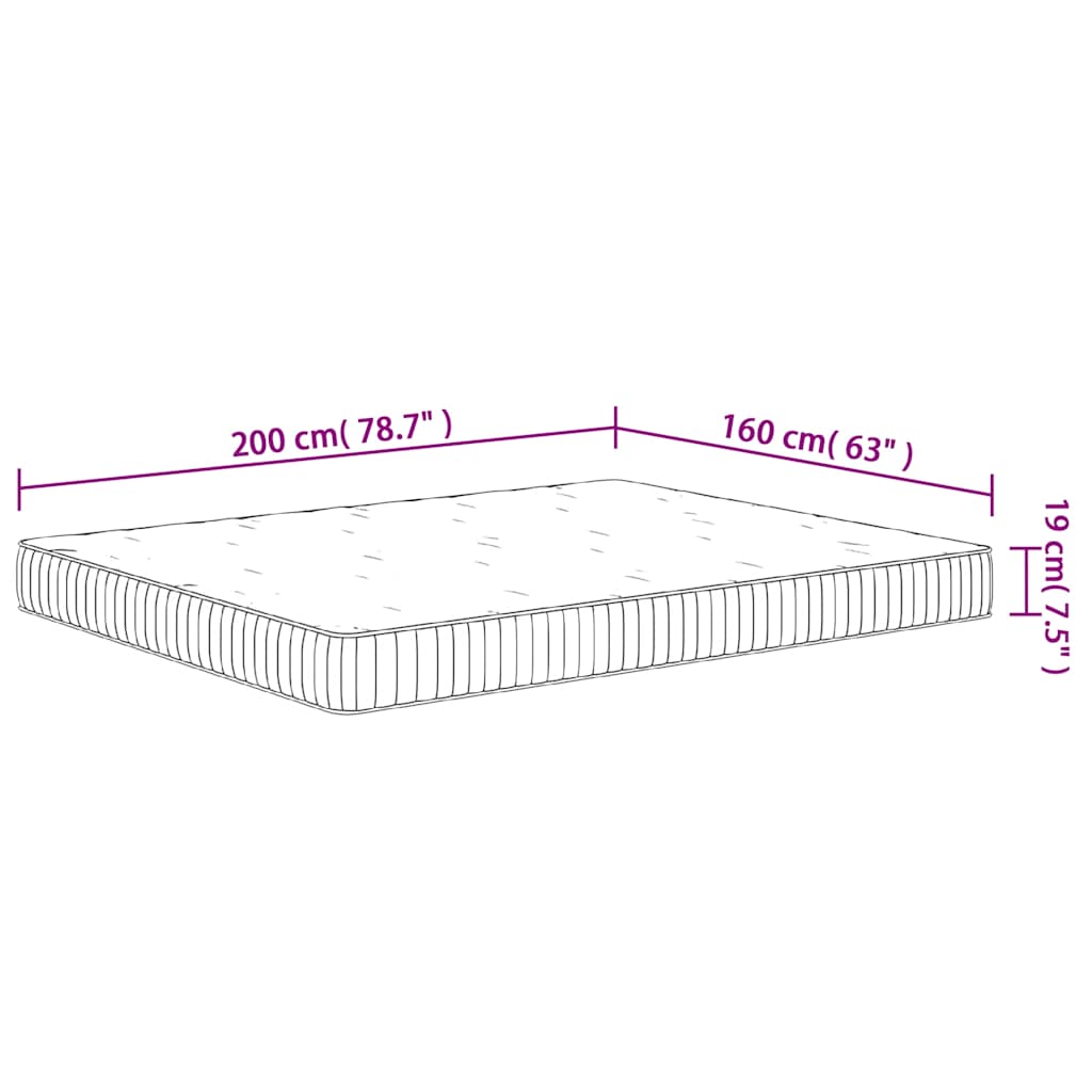 Materasso a Molle Insacchettate Medio 160x200 cm