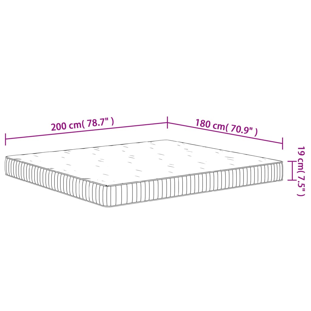 Materasso a Molle Insacchettate Medio 180x200 cm - homemem39