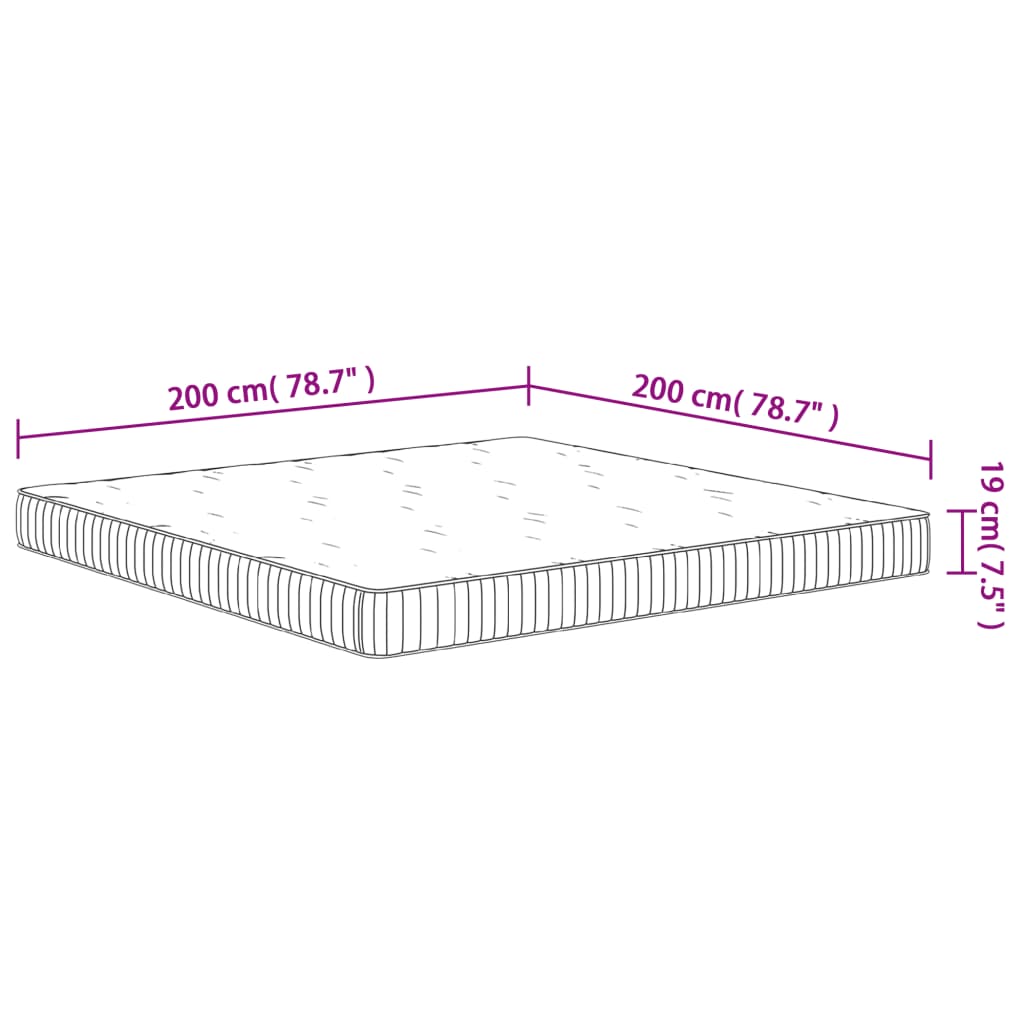 Materasso a Molle Insacchettate Medio 200x200 cm