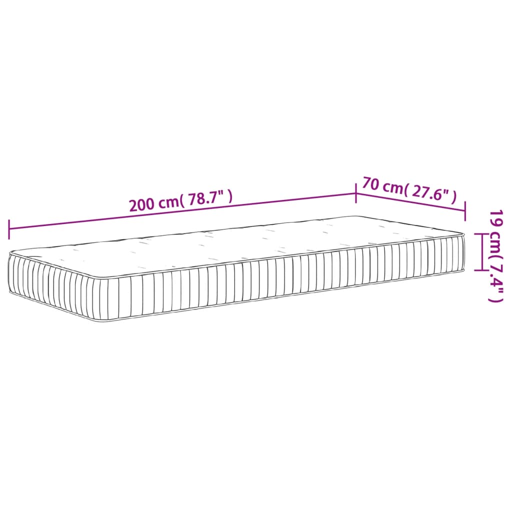 Materasso a Molle Insacchettate Medio 70x200 cm