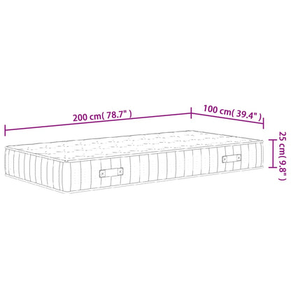 Materasso a Molle Insacchettate Medio Rigido 100x200 cm - homemem39