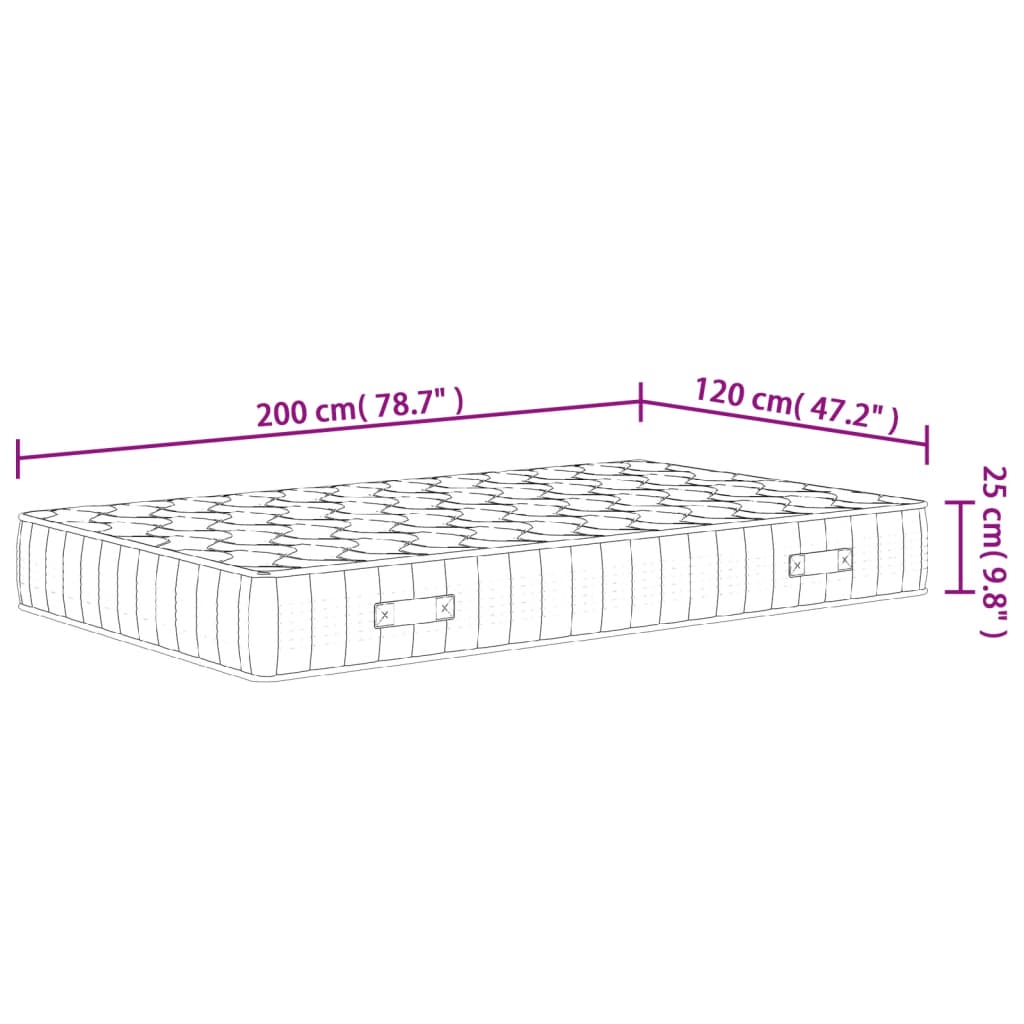 Materasso a Molle Insacchettate Medio Rigido 120x200 cm - homemem39