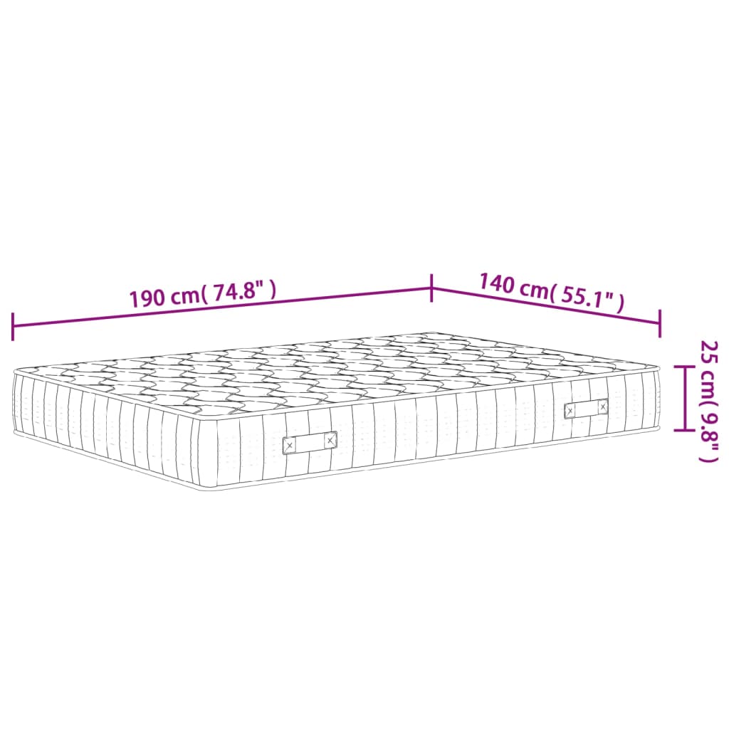 Materasso a Molle Insacchettate Medio Rigido 140x190 cm - homemem39