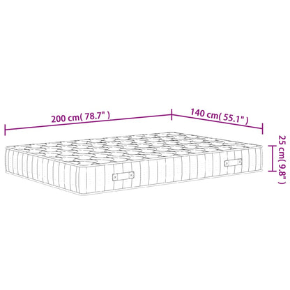 Materasso a Molle Insacchettate Medio Rigido 140x200 cm - homemem39