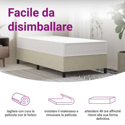 Materasso a Molle Insacchettate Medio Rigido 90x200 cm - homemem39