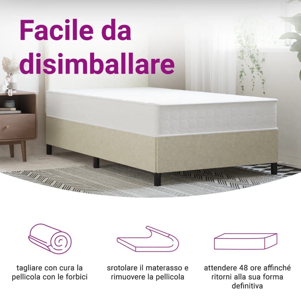 Materasso a Molle Insacchettate Medio Rigido 100x200 cm - homemem39