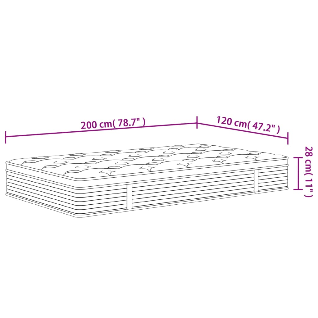 Materasso a Molle Insacchettate Medio Plus 120x200 cm - homemem39