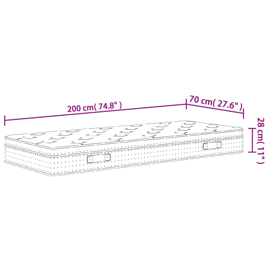 Materasso a Molle Insacchettate Medio Plus 70x200 cm - homemem39