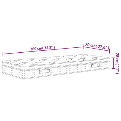 Materasso a Molle Insacchettate Medio Plus 70x200 cm - homemem39