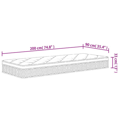 Materasso a Molle Insacchettate Medio Plus 90x200 cm | homemem39