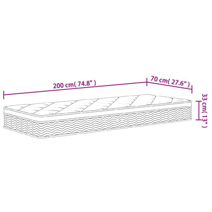 Materasso a Molle Insacchettate Medio Plus 70x200 cm