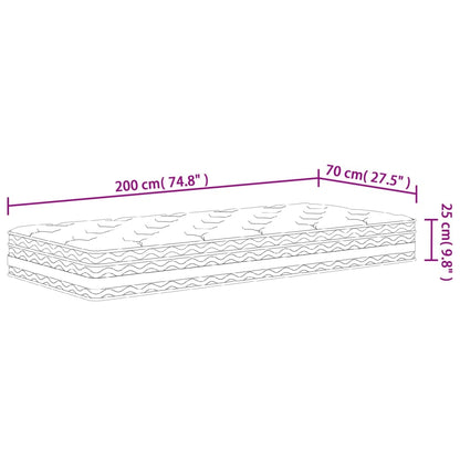 Materasso a Molle Insacchettate Medio 70x200 cm