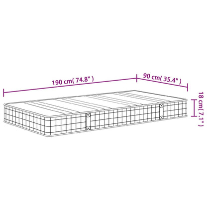 Materasso a Molle Bonnel Medio 90x190 cm Single Size