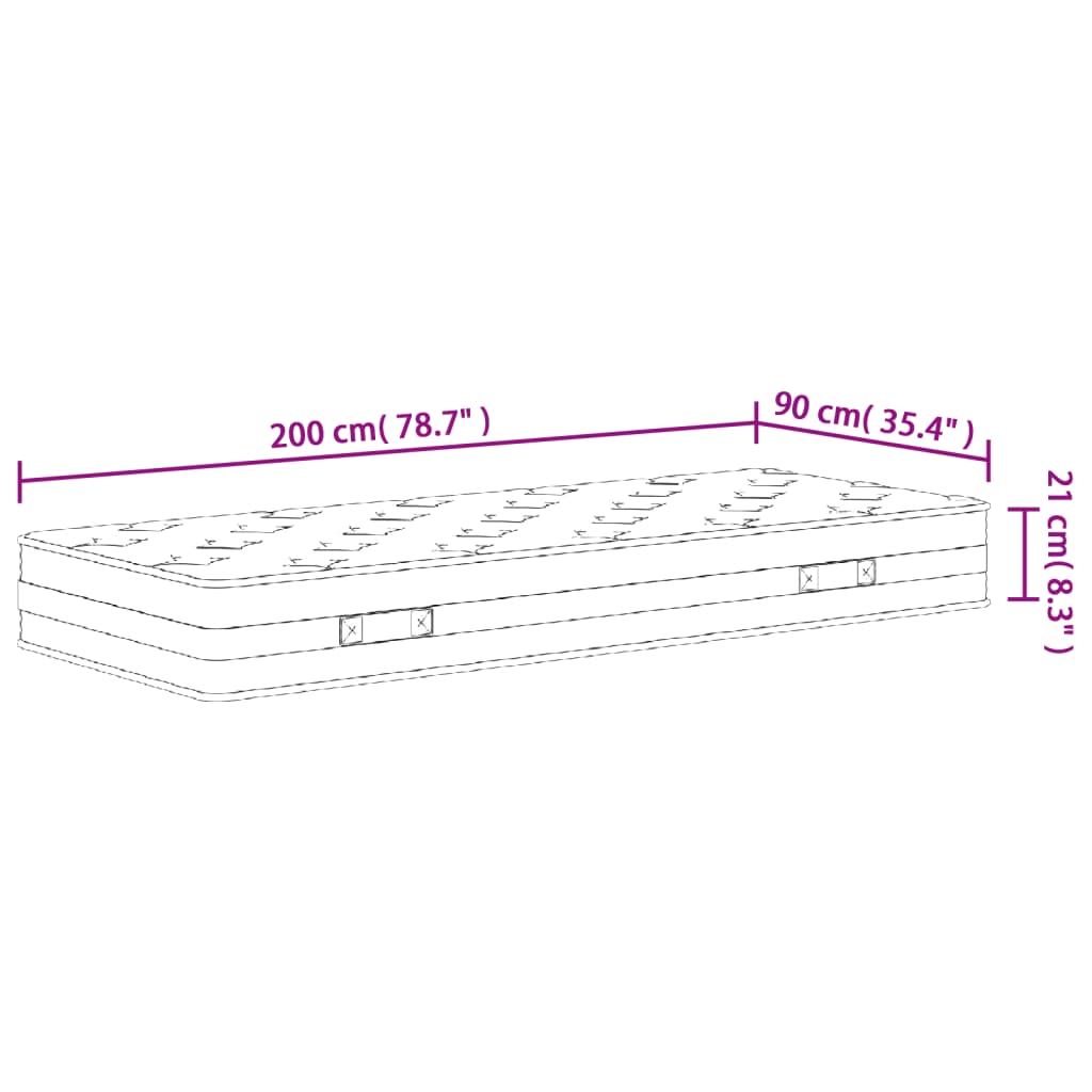 Materasso a Molle Bonnel Medio 90x200 cm - homemem39