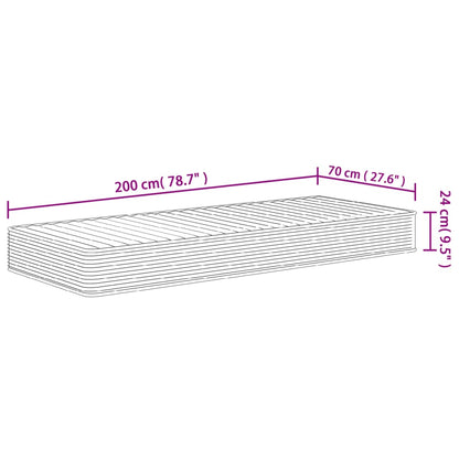 Materasso in Schiuma Mediamente Morbido 70x200 cm