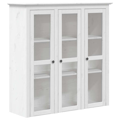 Credenza BODO 115,5x43x200,5 cm Legno Massello di Pino Bianco