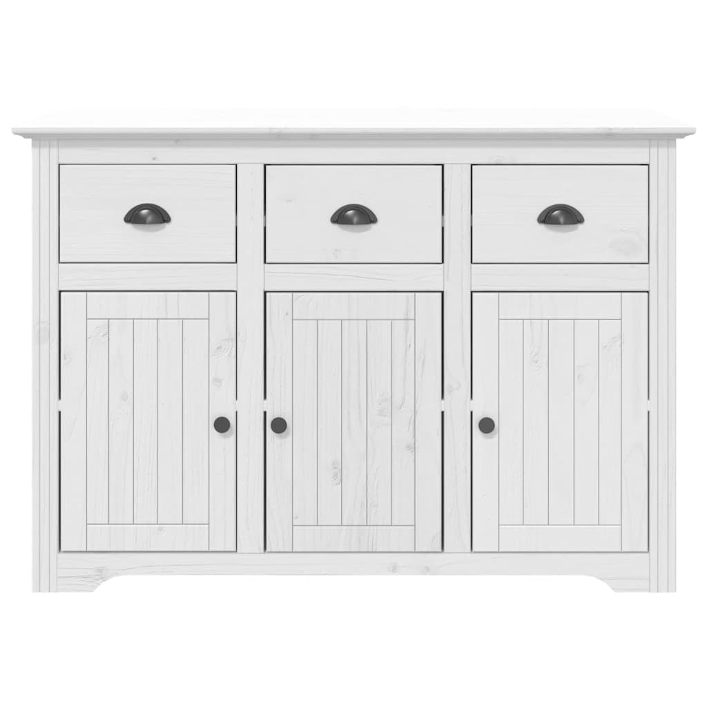 Credenza BODO 115,5x43x200,5 cm Legno Massello di Pino Bianco