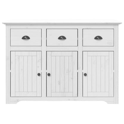 Credenza BODO 115,5x43x200,5 cm Legno Massello di Pino Bianco