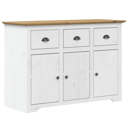 Credenza BODO 115,5x43x200,5 cm Massello Pino Bianco e Marrone - homemem39