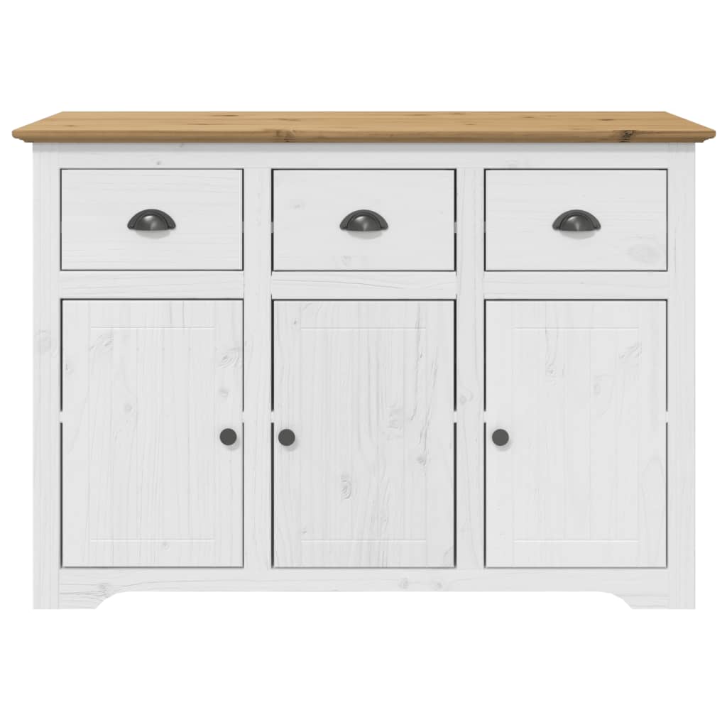 Credenza BODO 115,5x43x200,5 cm Massello Pino Bianco e Marrone - homemem39