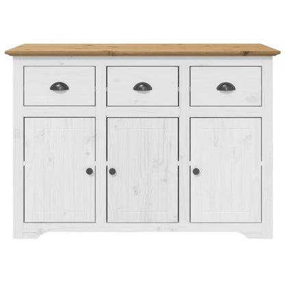 Credenza BODO 115,5x43x200,5 cm Massello Pino Bianco e Marrone - homemem39