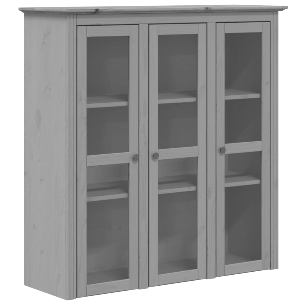 Credenza BODO 115,5x43x200,5 cm Legno Massello di Pino Grigio