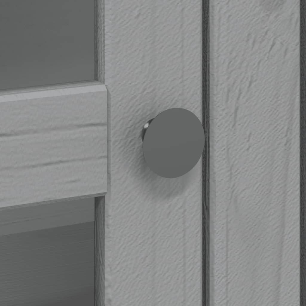 Credenza BODO 115,5x43x200,5 cm Legno Massello di Pino Grigio