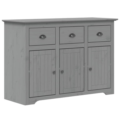 Credenza BODO 115,5x43x200,5 cm Legno Massello di Pino Grigio