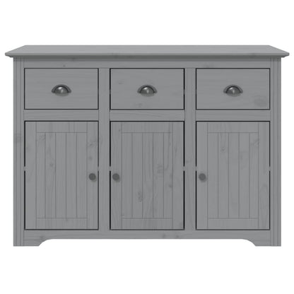 Credenza BODO 115,5x43x200,5 cm Legno Massello di Pino Grigio