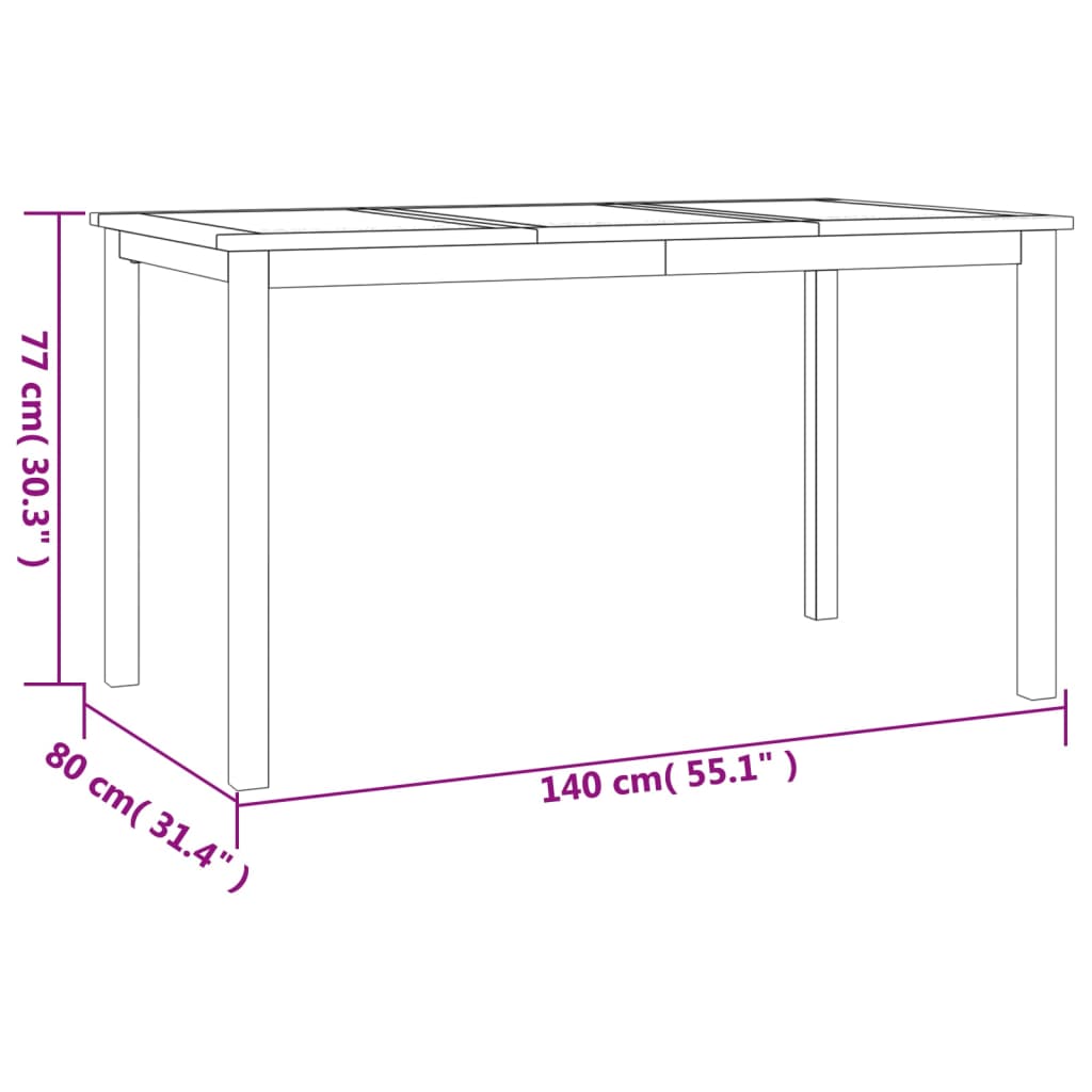 Set da Pranzo da Giardino 7 pz in Legno Massello di Teak | homemem39
