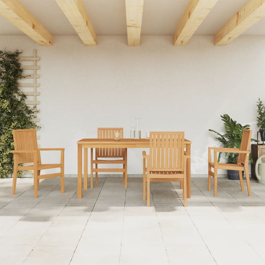 Set da Pranzo per Giardino 5 pz in Legno Massello di Teak - homemem39