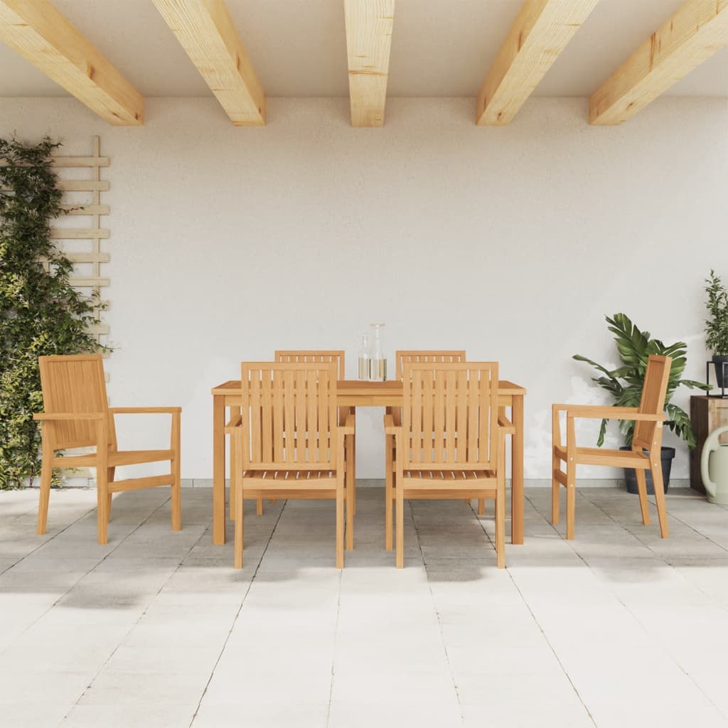 Set da Pranzo da Giardino 7 pz in Legno Massello di Teak - homemem39