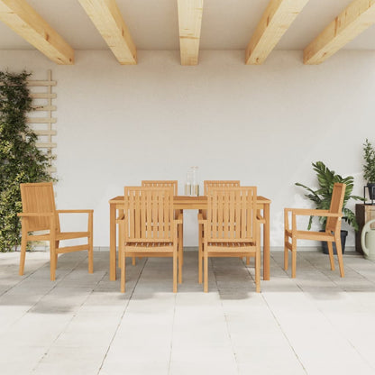 Set da Pranzo da Giardino 7 pz in Legno Massello di Teak - homemem39