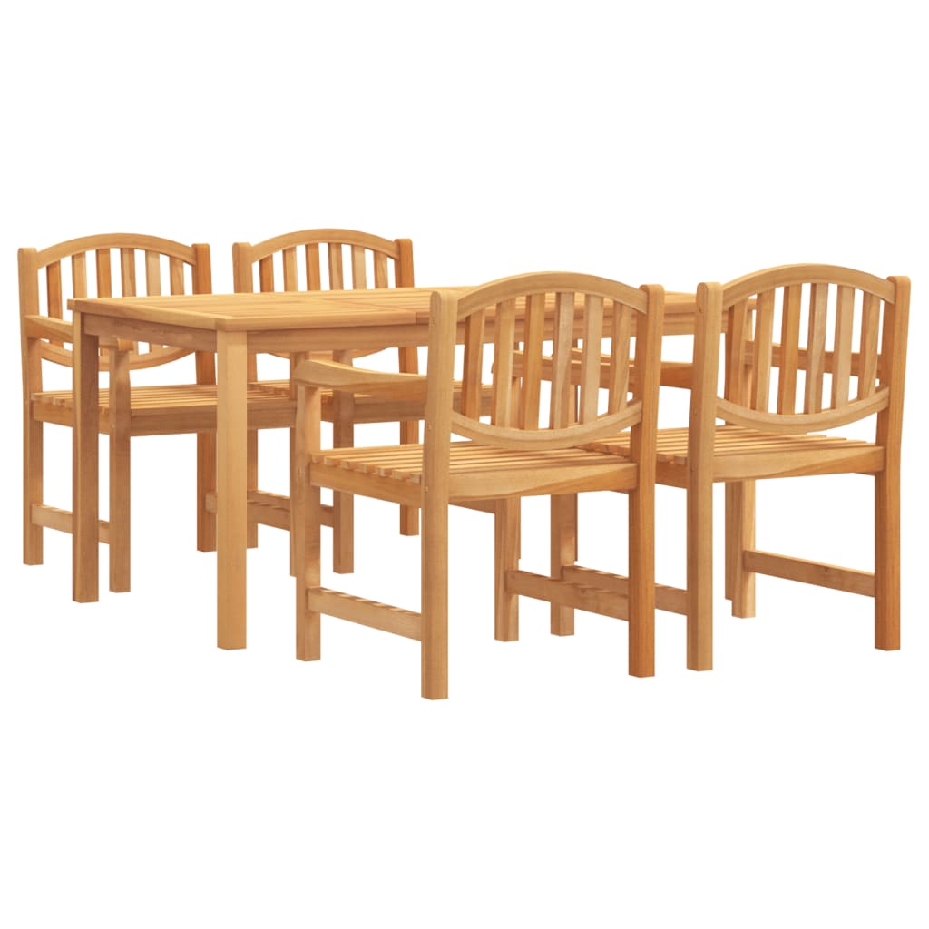 Set da Pranzo per Giardino 5 pz in Legno Massello di Teak | homemem39