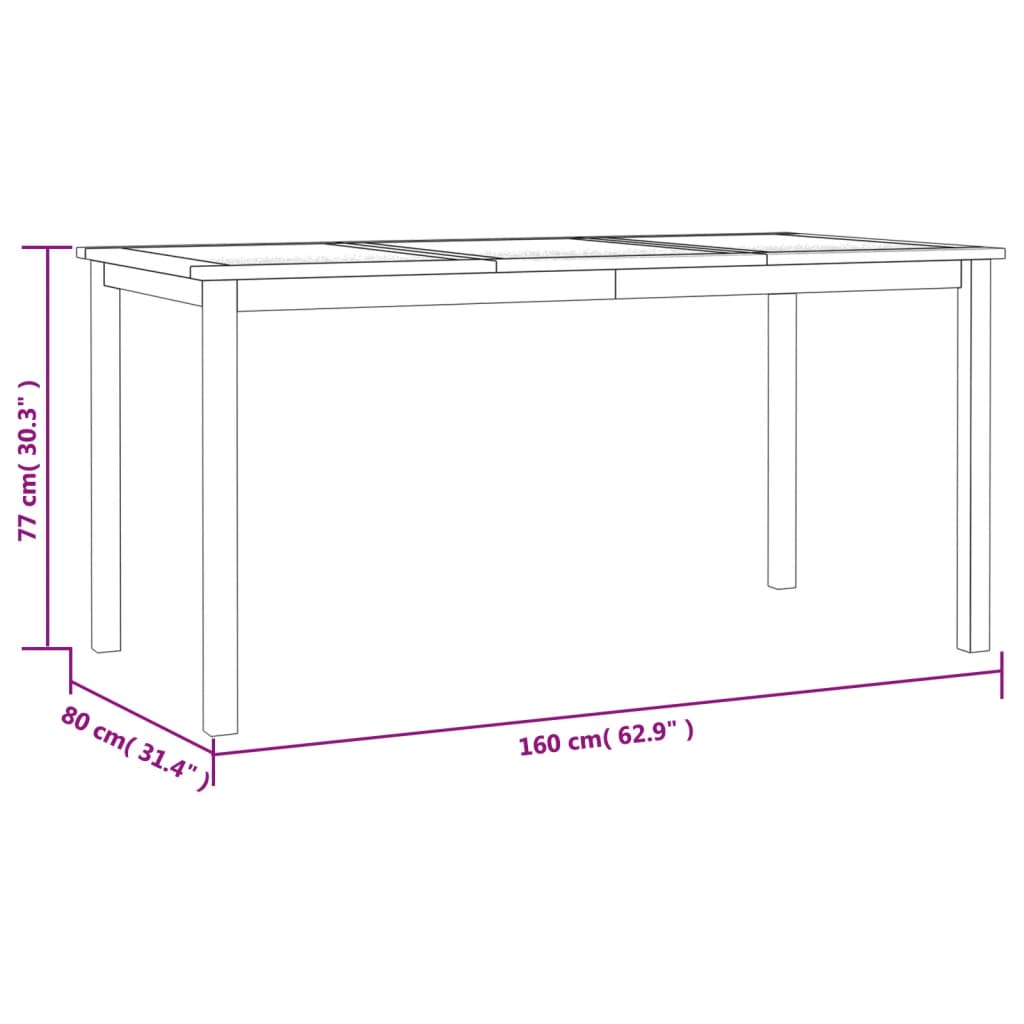 Set da Pranzo per Giardino 5 pz in Legno Massello di Teak | homemem39
