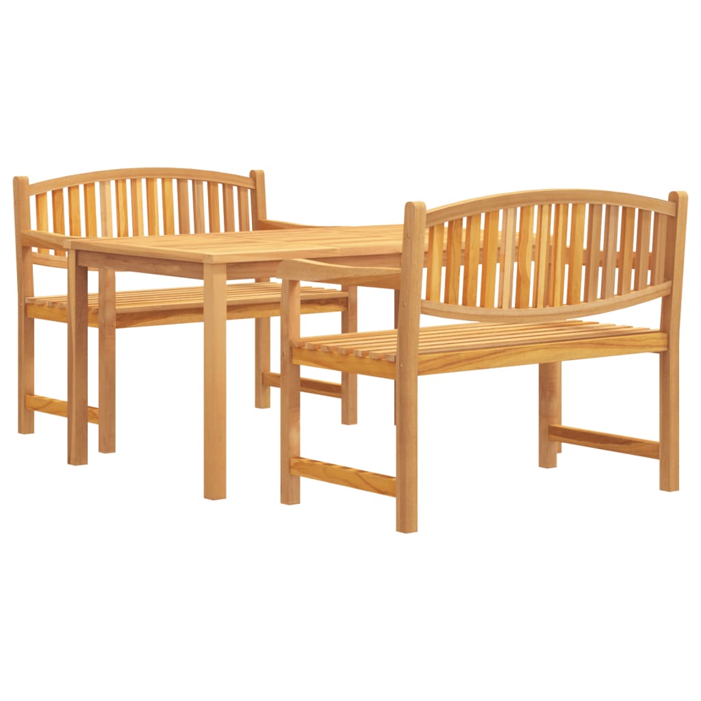 Set da Pranzo per Giardino 3 pz in Legno Massello di Teak | homemem39