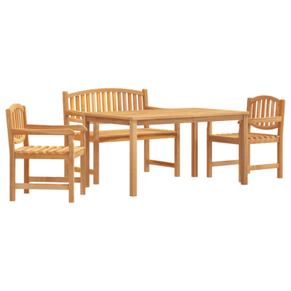 Set da Pranzo per Giardino 4 pz in Legno Massello di Teak | homemem39