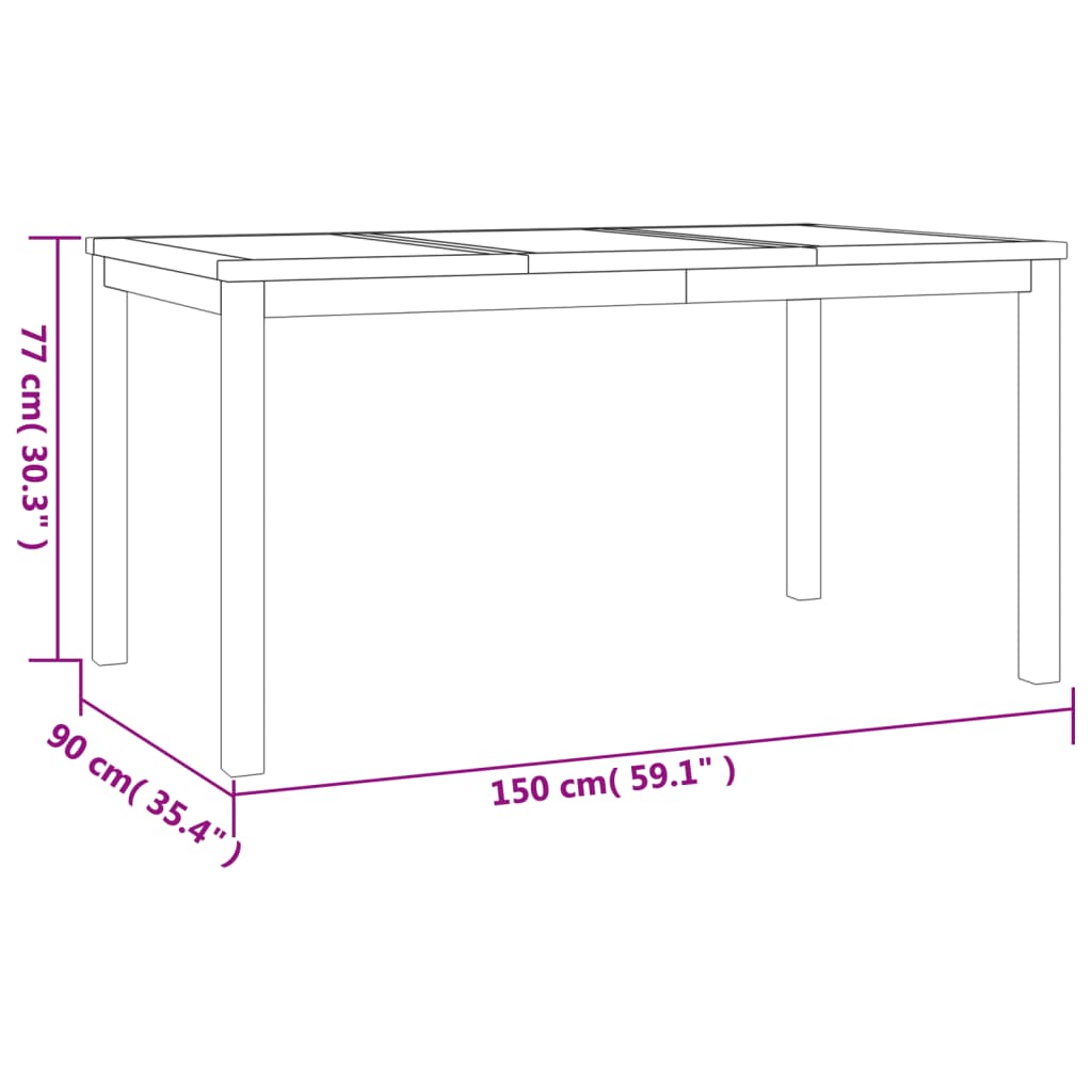 Set da Pranzo per Giardino 4 pz in Legno Massello di Teak | homemem39