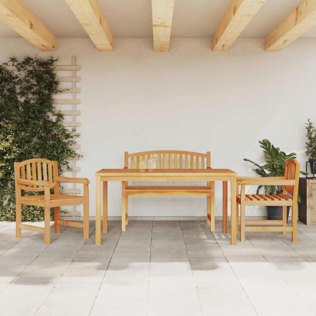 Set da Pranzo per Giardino 4 pz in Legno Massello di Teak | homemem39