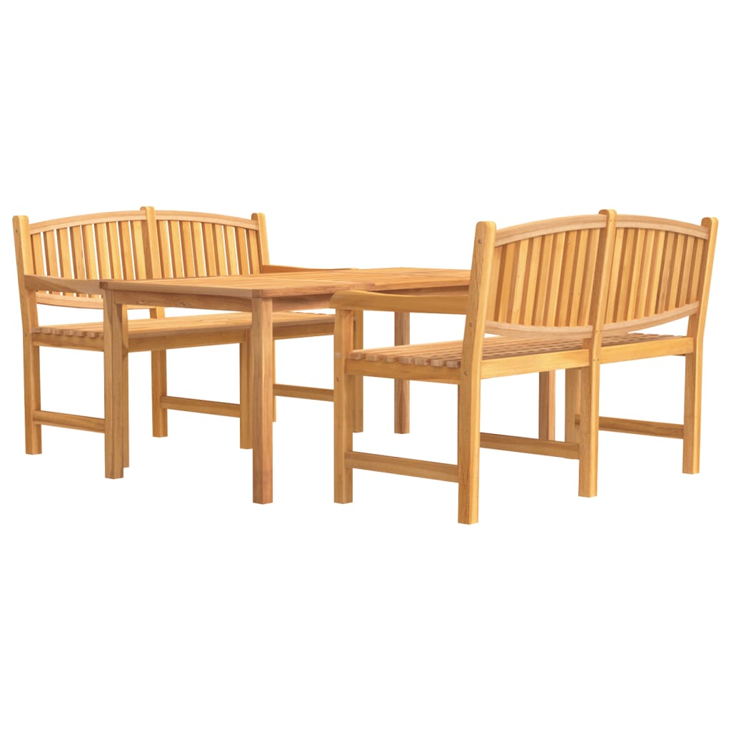 Set da Pranzo per Giardino 3 pz in Legno Massello di Teak | homemem39