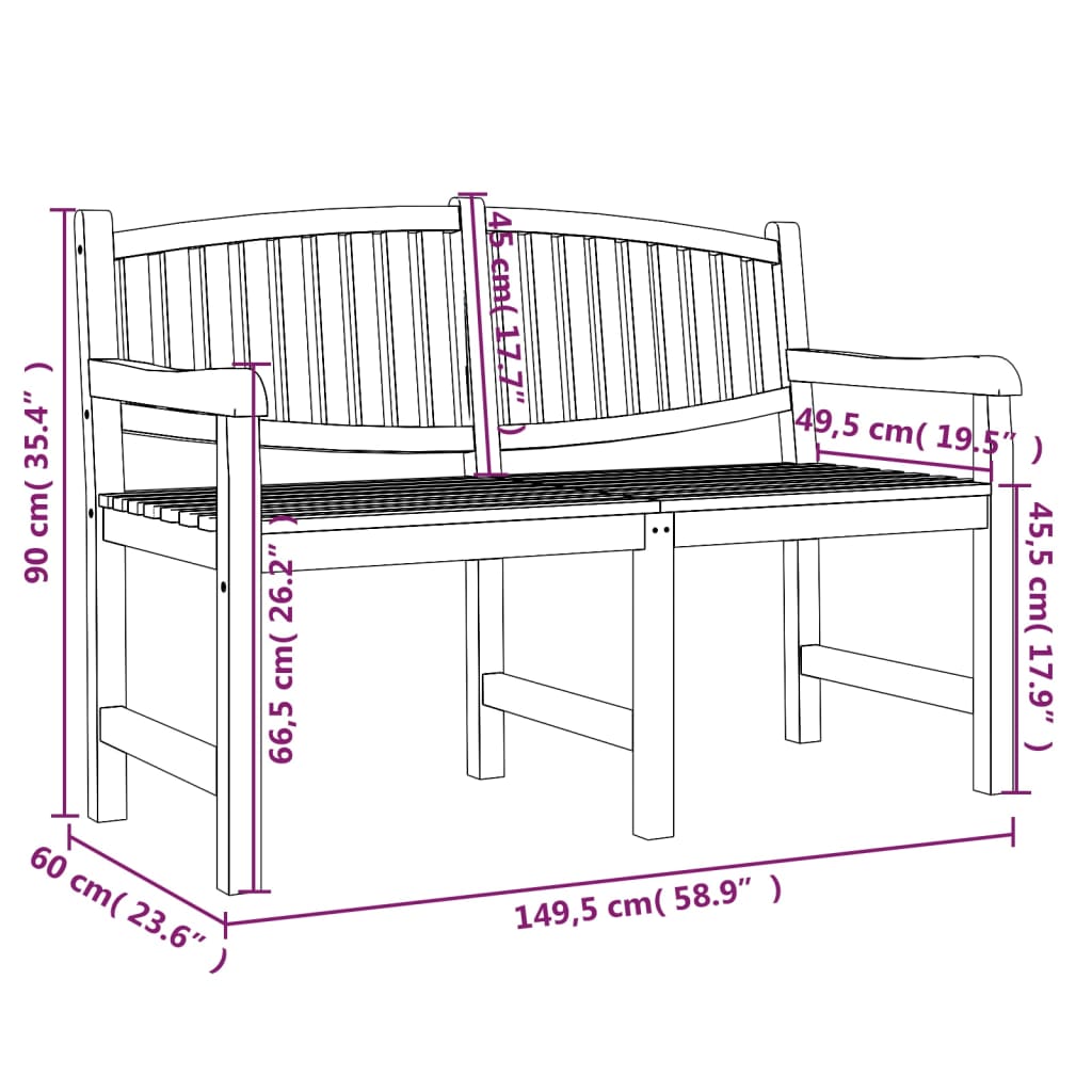Set da Pranzo per Giardino 3 pz in Legno Massello di Teak | homemem39