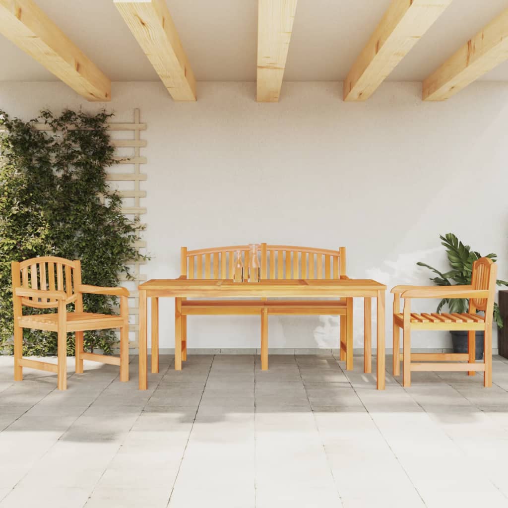 Set da Pranzo per Giardino 4 pz in Legno Massello di Teak | homemem39