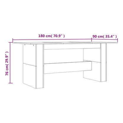 Tavolo da Pranzo Rovere Fumo 180x90x76 cm Legno Multistrato | homemem39