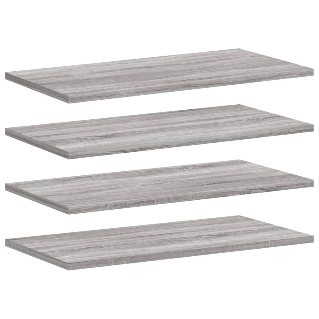 Mensole Parete 4pz Grigio Sonoma 60x20x1,5cm Legno Multistrato - homemem39