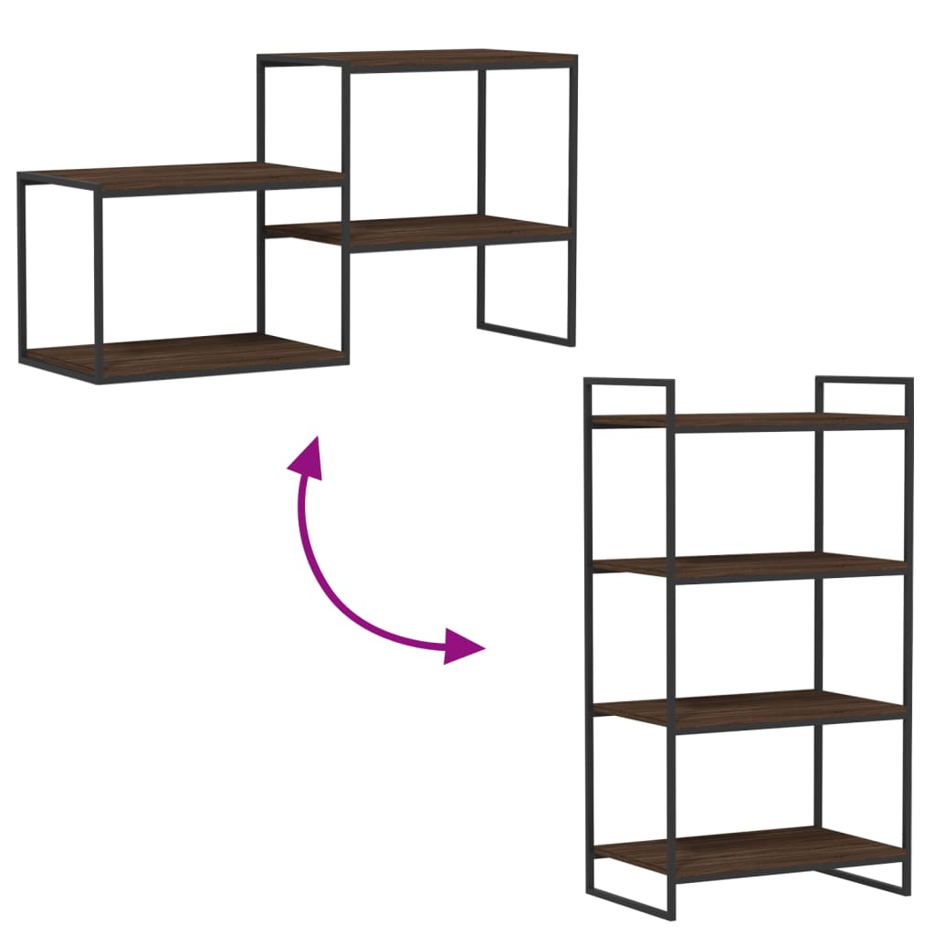 Mensole Parete 4pz Rovere Marrone 60x40x1,5cm Legno Multistrato - homemem39