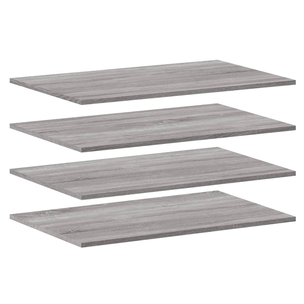 Mensole Parete 4pz Grigio Sonoma 80x50x1,5cm Legno Multistrato