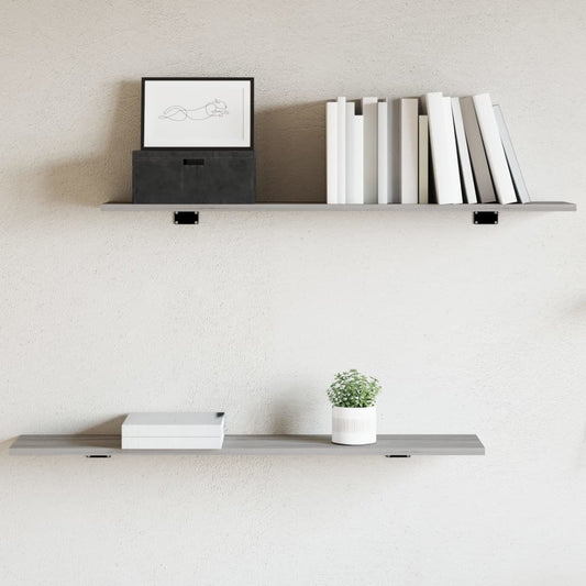 Mensole Parete 4pz Grigio Sonoma 100x20x1,5cm Legno Multistrato | homemem39